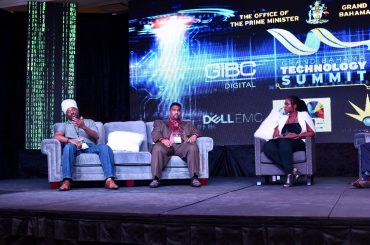 Cloud Caribs Reneldo Russell speaks on a panel about Disruptive Ideas and Emerging Technologies moderated by GB Power's Philcher Grant